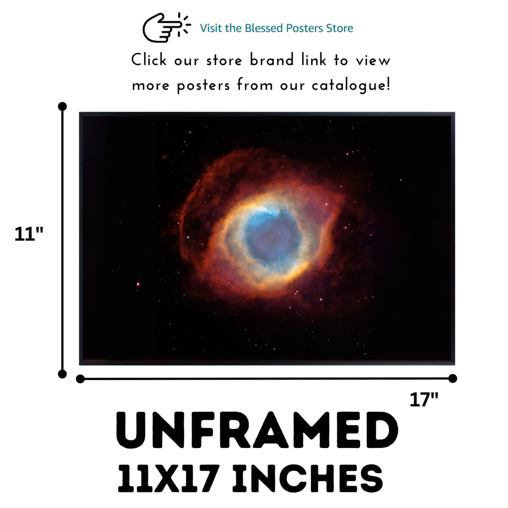 Blessed Posters Helix Nebula Poster – Galaxy Space Wall Art Print – Astronomy Photography Artwork for Bedroom Living Room Home Office Decor