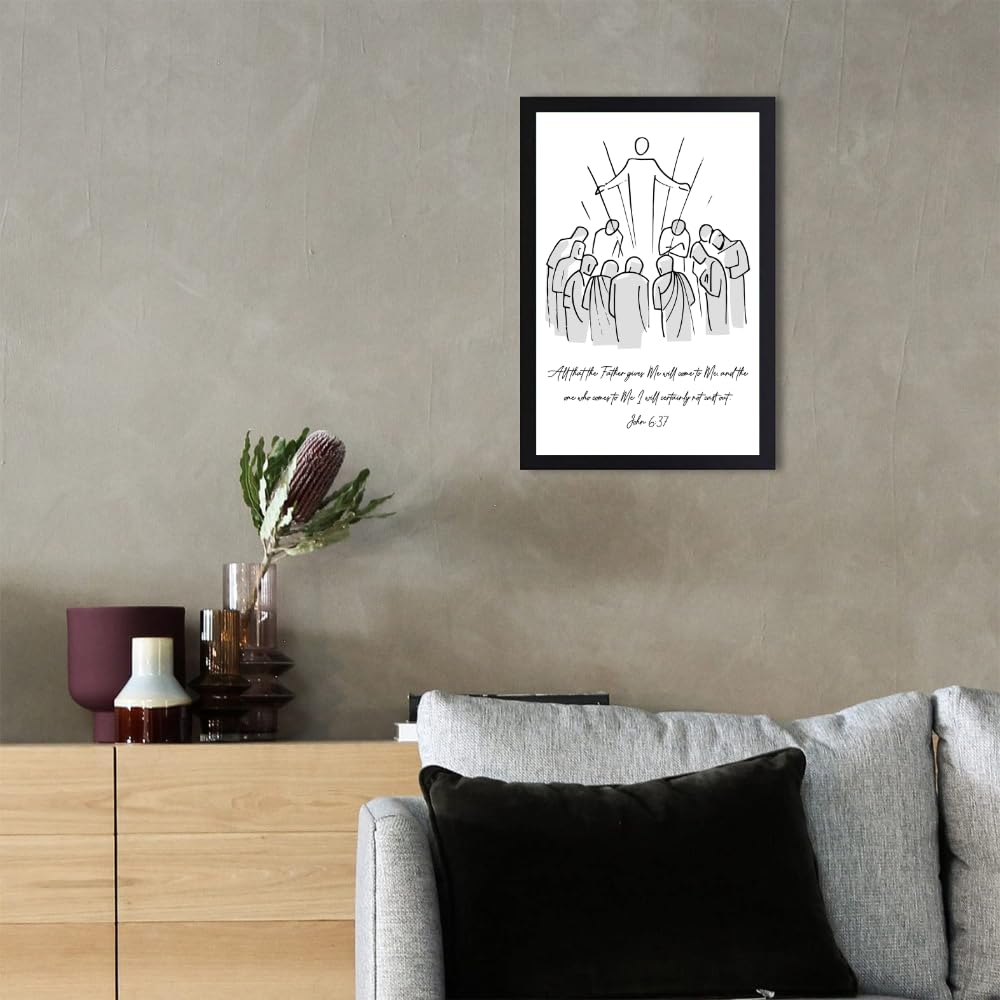 Bible Verse Wall Art Poster John 6:37 Scripture Print Christian Home Decor Religious Gift Spiritual Decoration