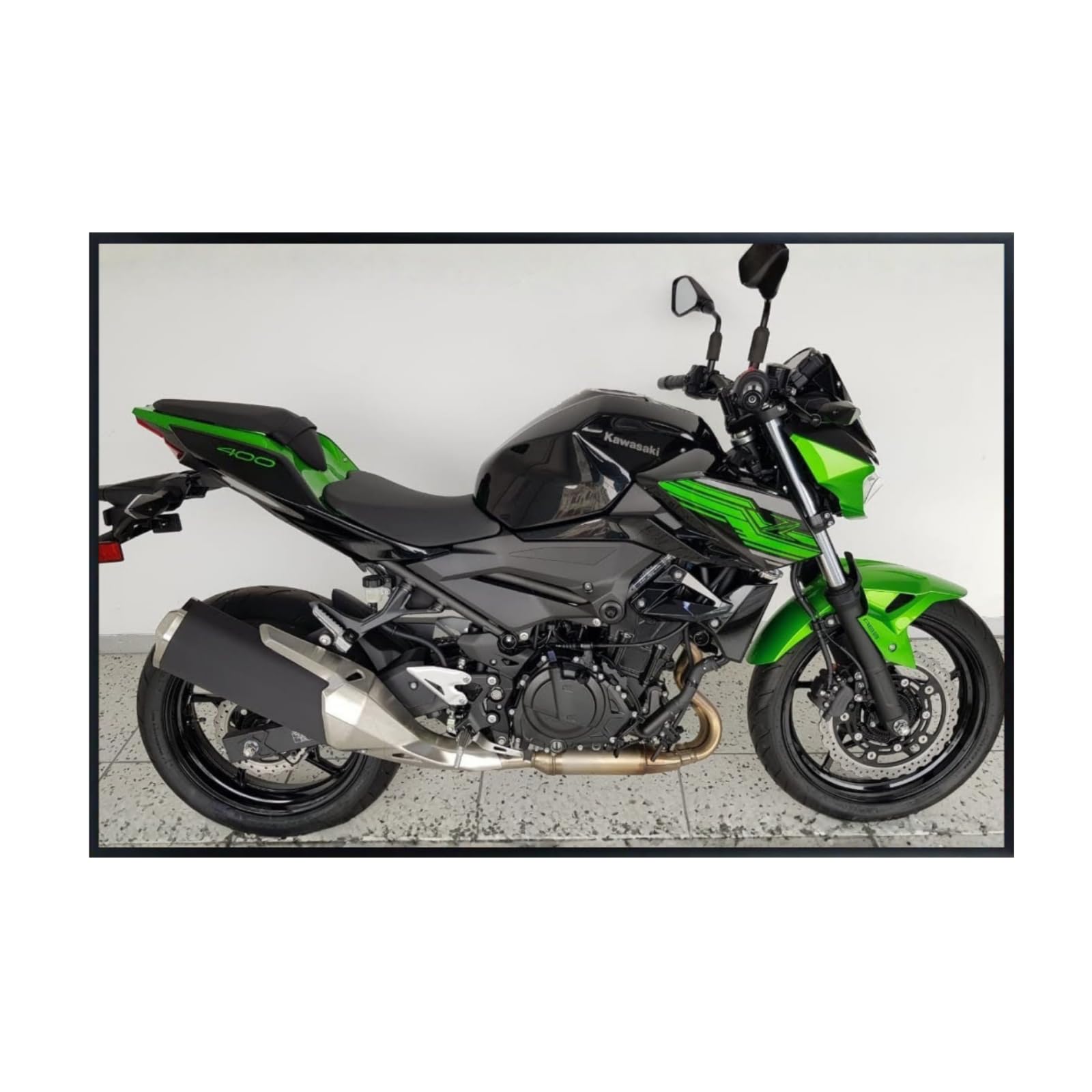 Kawasaki Ninja 400 Motorcycle Poster - Rider Garage Decor for Garage. Office, Man Cave