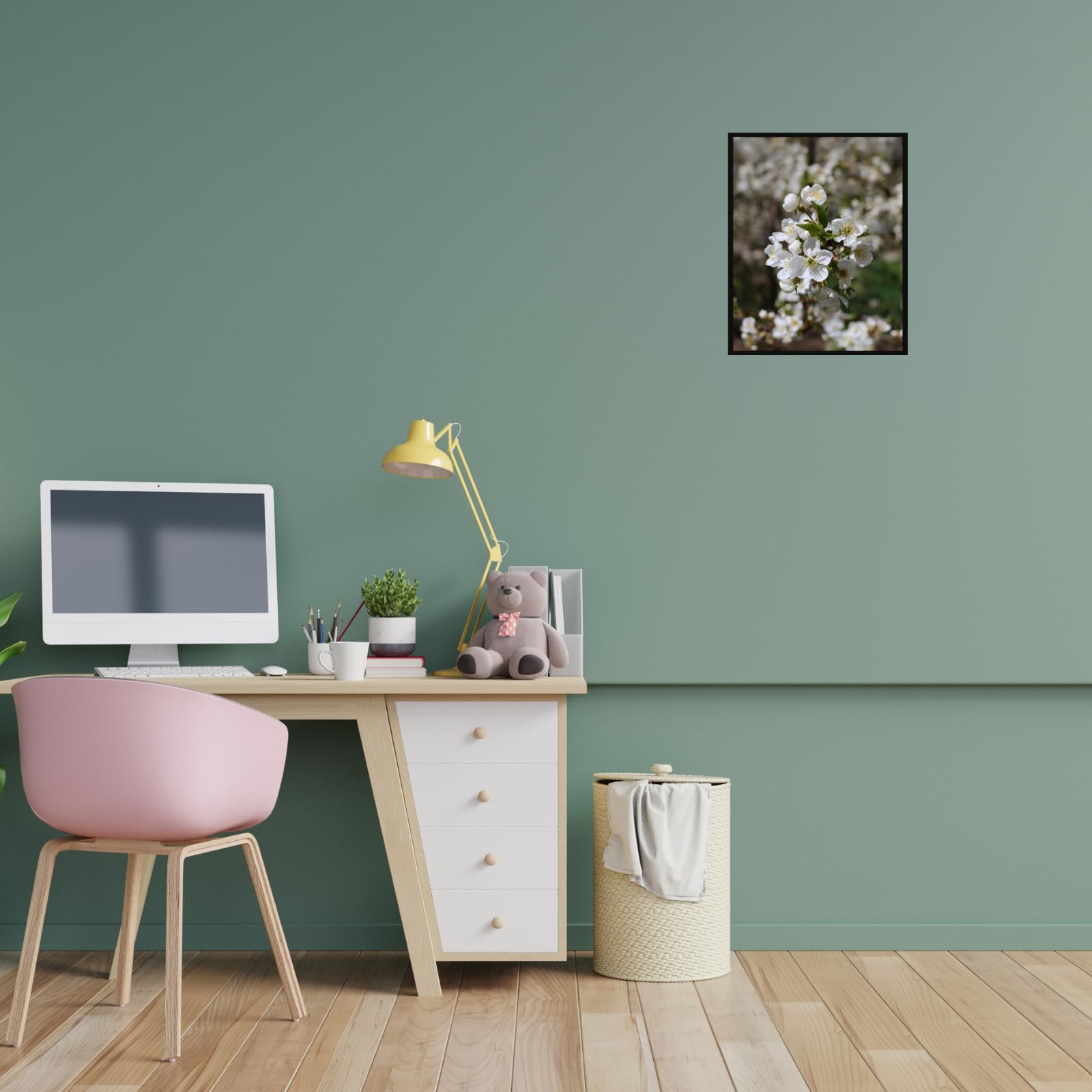 Plum Blossom Wall Art Poster – Botanical Flower Print for Home Decor, Living Room, Bedroom, Office Decoration