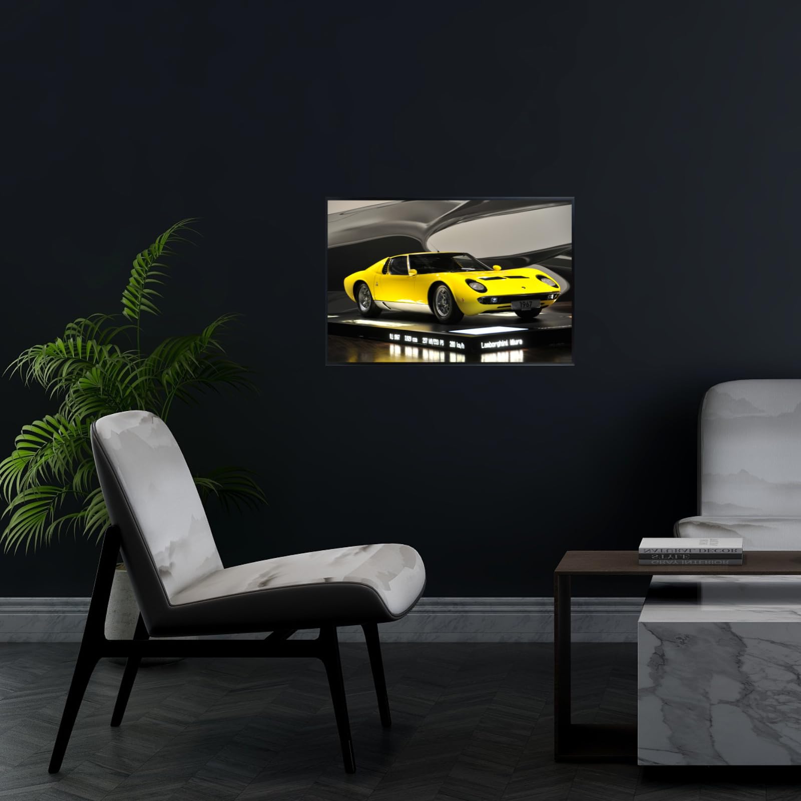 Blessed Posters Lamborghini Miura Poster Luxury Classic Supercar Wall Art Print for Living Room Bedroom Garage Décor