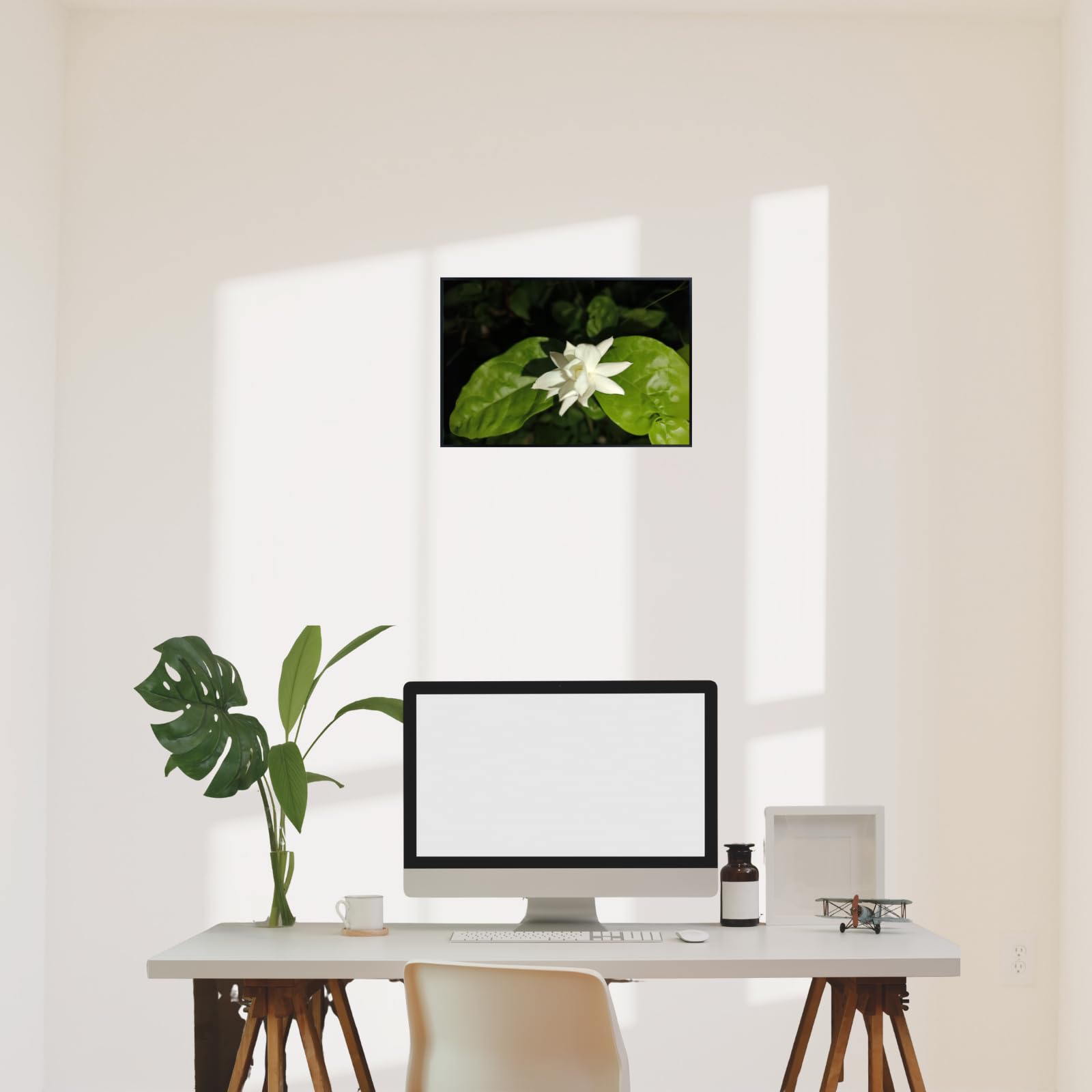 Jasminum Sambac Wall Art Poster – Floral Botanical Print, Elegant Home Decor for Living Room, Bedroom, Office, or Nursery