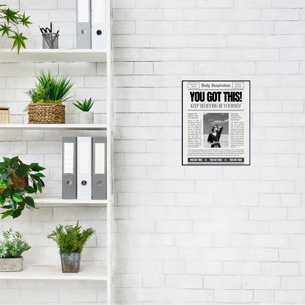 Breaking News You Got This Wall Art Print - Positive Affirmation Poster - Motivational Quote Decor for Bedroom Living Room Office - Inspirational Gifts for Women
