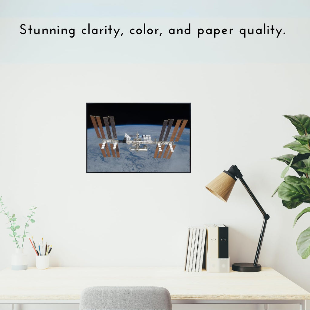 Blessed Posters International Space Station Poster – Galaxy Wall Art Print for Home Office Bedroom Decor – Space Photography Artwork