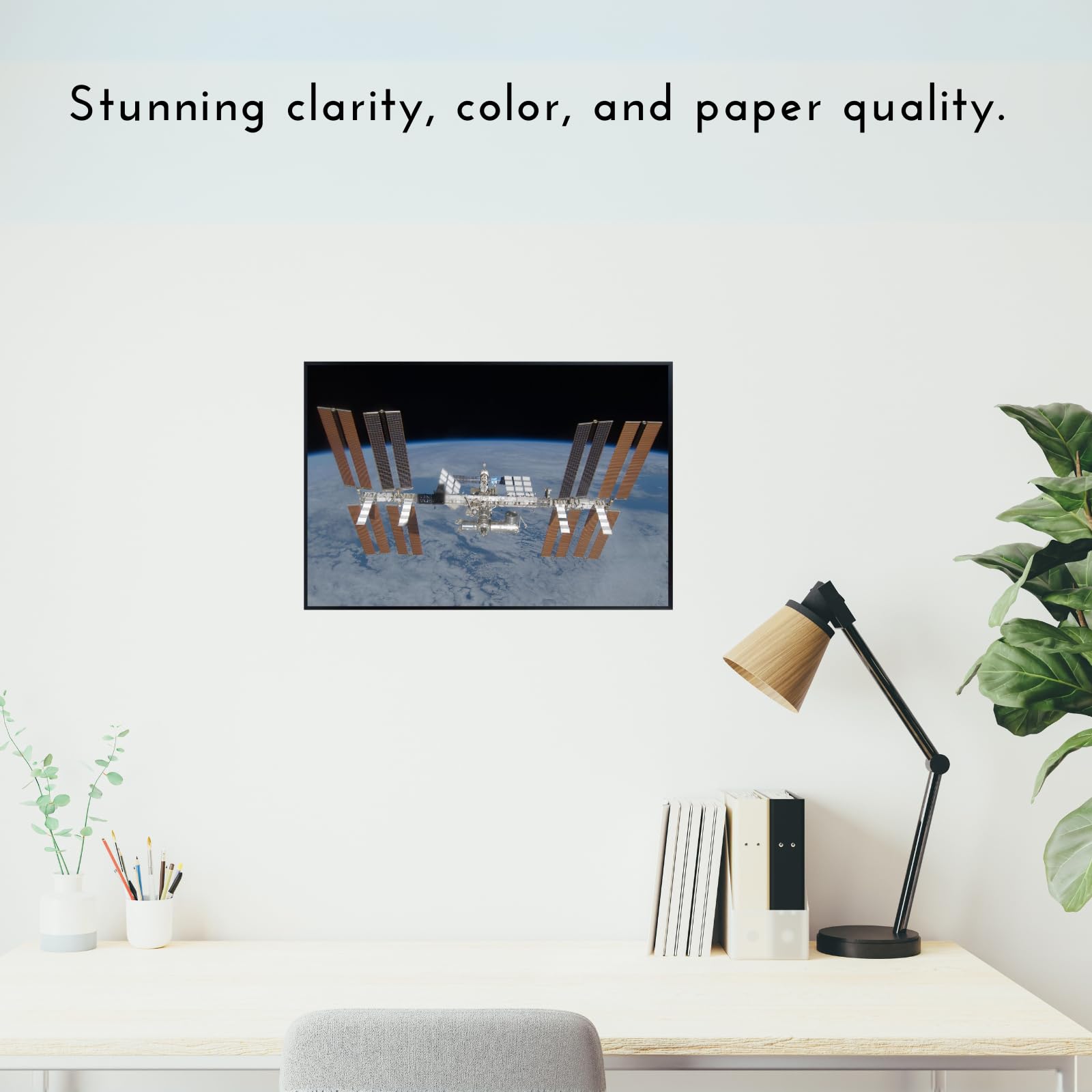 Blessed Posters International Space Station Poster – Galaxy Wall Art Print for Home Office Bedroom Decor – Space Photography Artwork