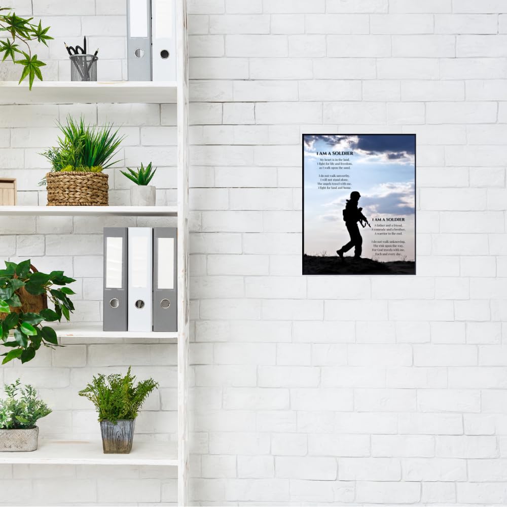 Blessed Posters I Am A Soldier Patriotic American Military Wall Art Inspirational Home Room Decor Gift for Veterans