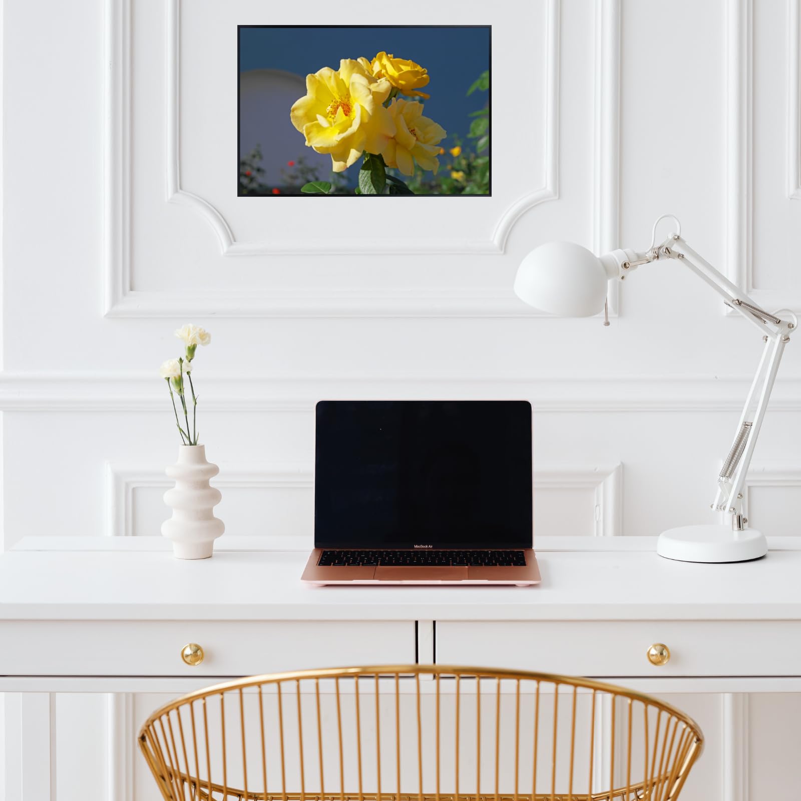 Yellow Rose Poster Botanical Print Floral Wall Art for Living Room Home Decor