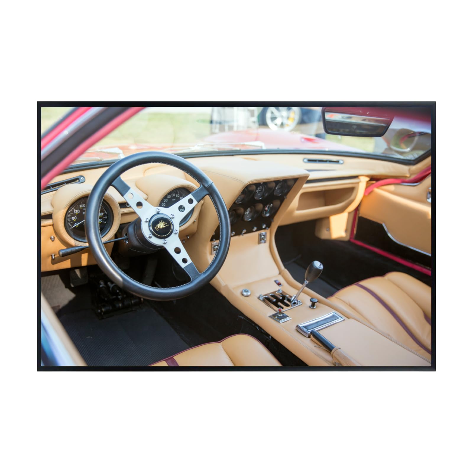 Blessed Posters Lamborghini Miura Poster Vintage Italian Sports Car Wall Art Print Garage Office Bedroom Living Room Décor