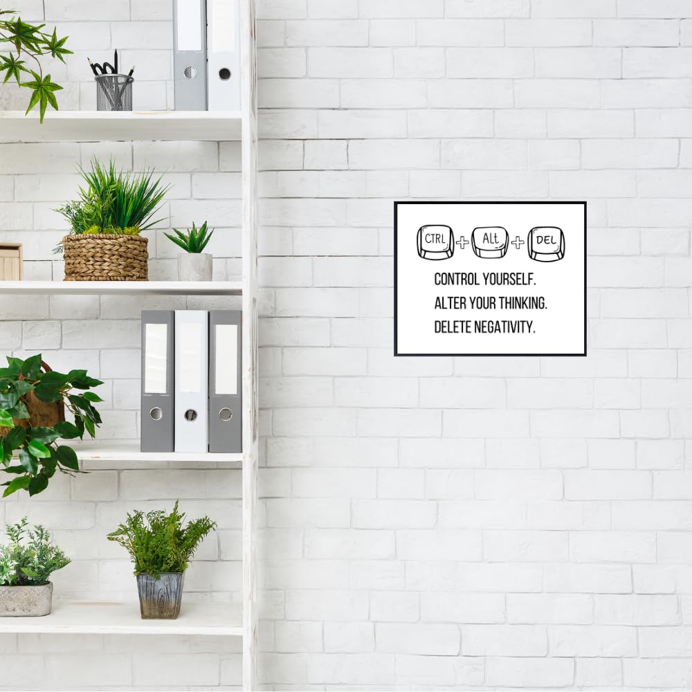 Blessed Posters Ctrl+Alt+Delete White Inspirational Wall Decor Motivational Wall Art Home Office Decoration Gift for Men