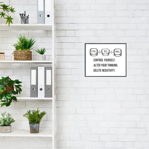 Blessed Posters Ctrl+Alt+Delete White Inspirational Wall Decor Motivational Wall Art Home Office Decoration Gift for Men