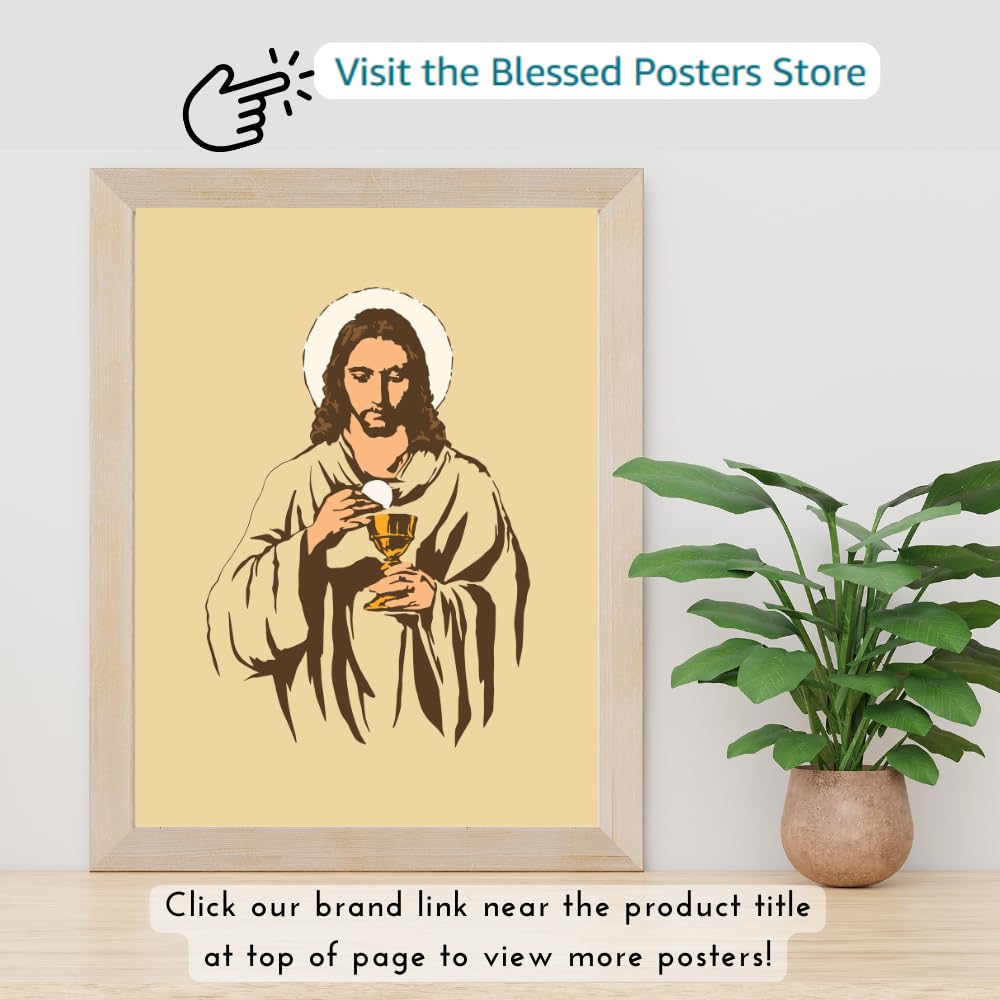 Blessed Posters Jesus Wall Art Modern Christian Artwork Jesus Christ Portrait Religious Home Decor Spiritual Gift