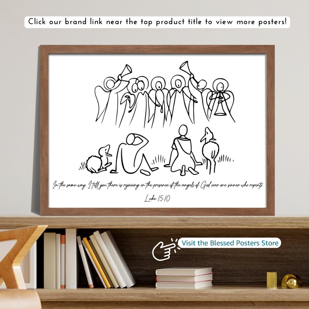 Bible Verse Poster Luke 15:10 – Christian Wall Art Scripture Print – Religious Home Decor and Spiritual Gift for Christians