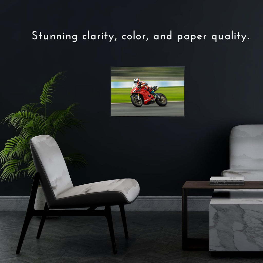 Ducati Panigale V4 Motorcycle Poster – Superbike Wall Art for Garage, Office, or Man Cave
