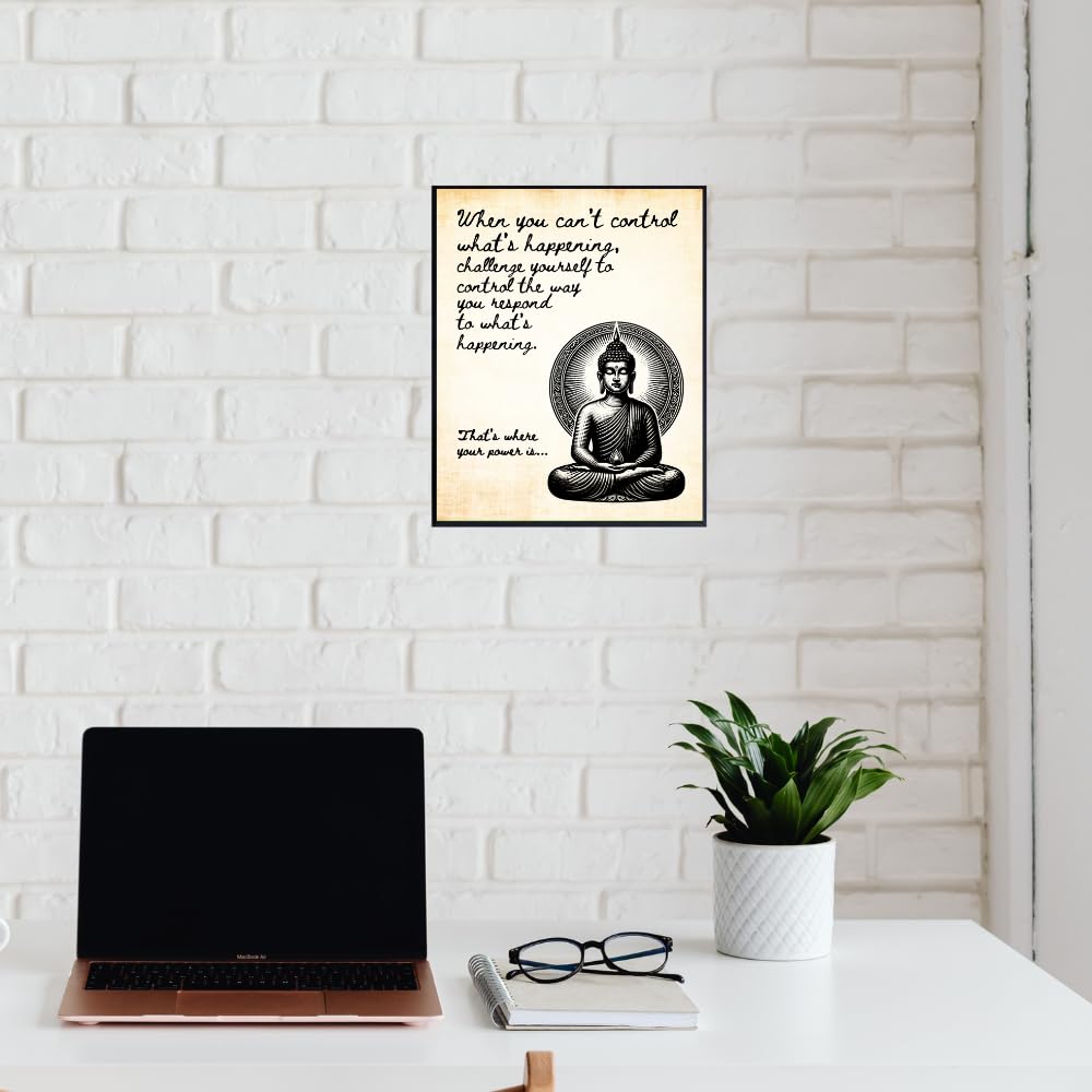Karma Truth and Consequences Wall Art – Buddhist Inspirational Quote Print – Buddha Decor Spiritual Positive Affirmations Poster – Motivational Wall Print for Home or Meditation Room