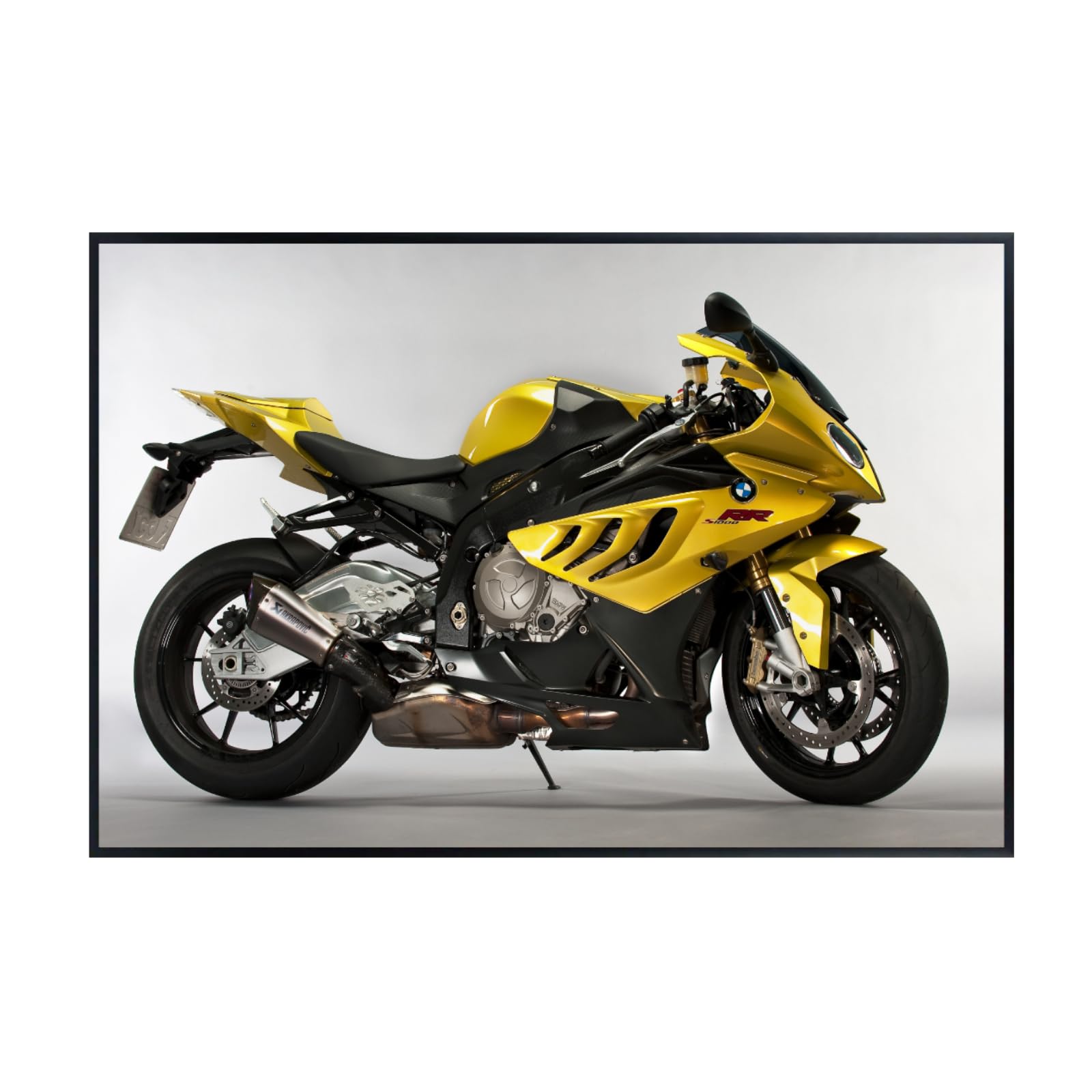 BMW S1000RR Motorcycle Wall Art Poster – Modern Motorbike Decor for Garage, Office, or Living Room