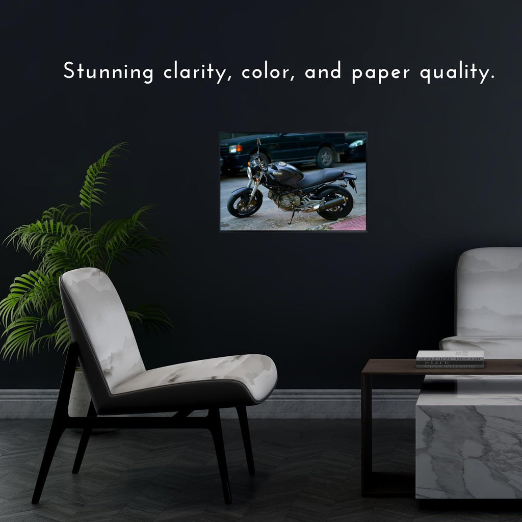 Ducati Monster Motorcycle Poster - Street Bike Wall Decor for Garage, Office, or Man Cave
