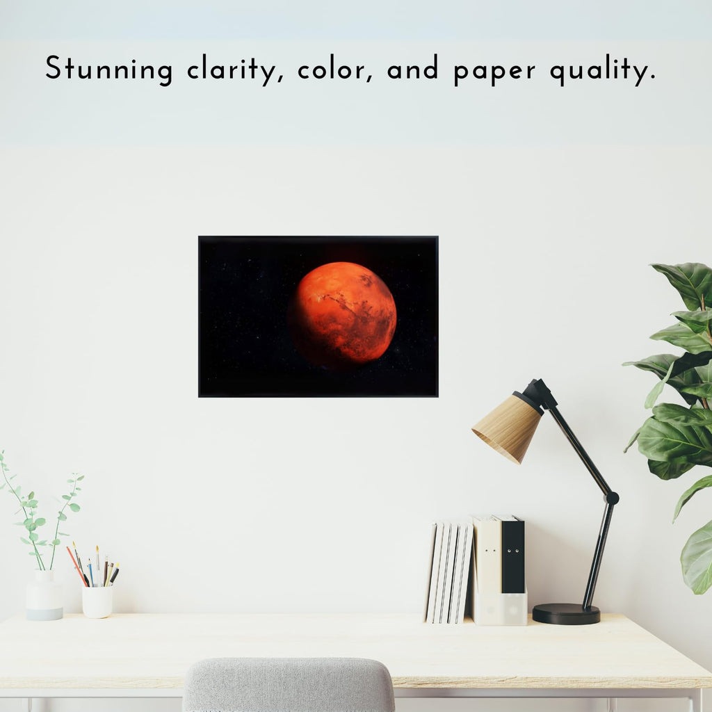 Blessed Posters Planet Mars Poster – Galaxy Wall Art Print for Home Office Bedroom Decor – Space Astronomy Artwork