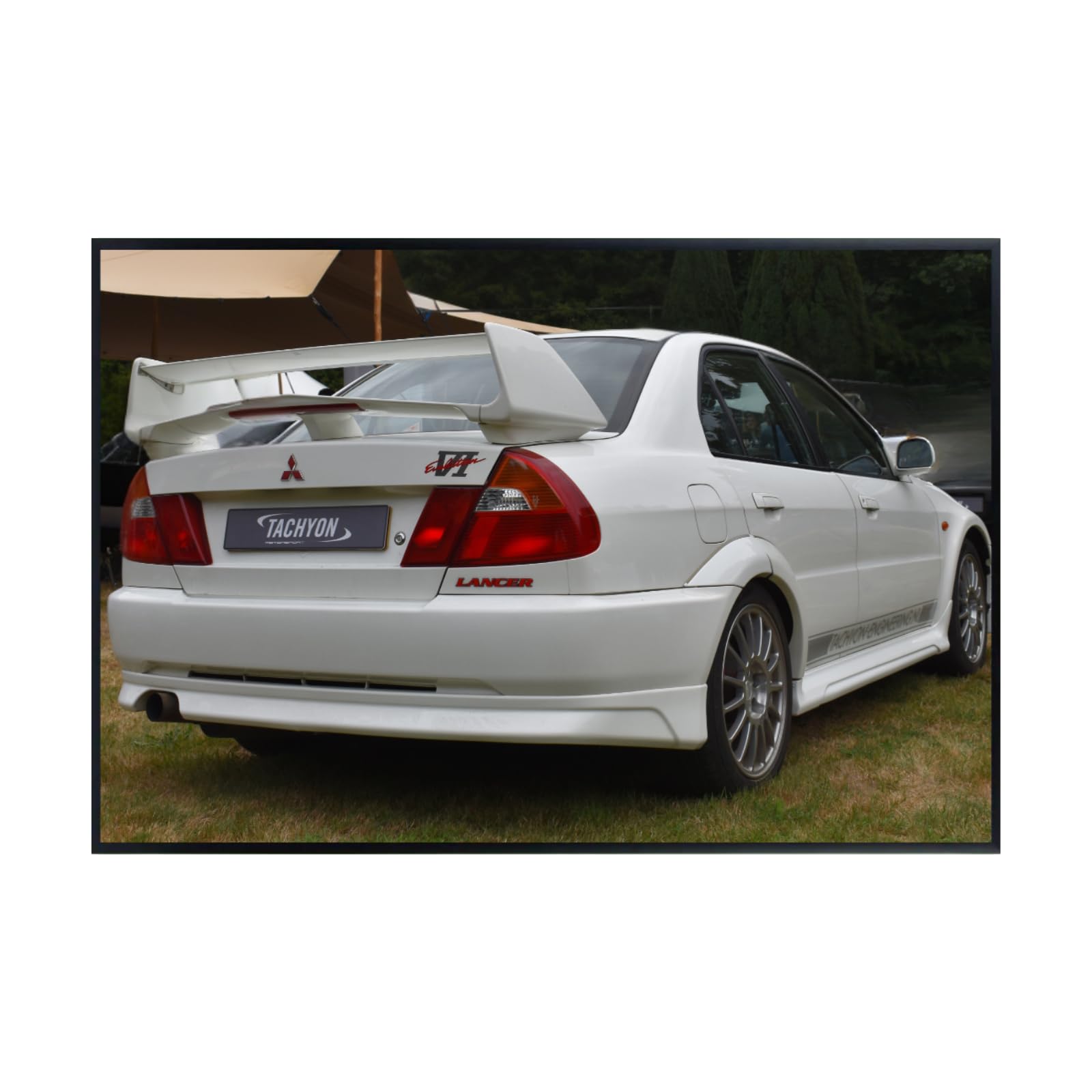 Blessed Posters Mitsubishi Lancer Evolution VI Wall Poster – Iconic JDM Rally Car Art for Garage Bedroom Office or Living Room – Vintage Japanese Auto Decor
