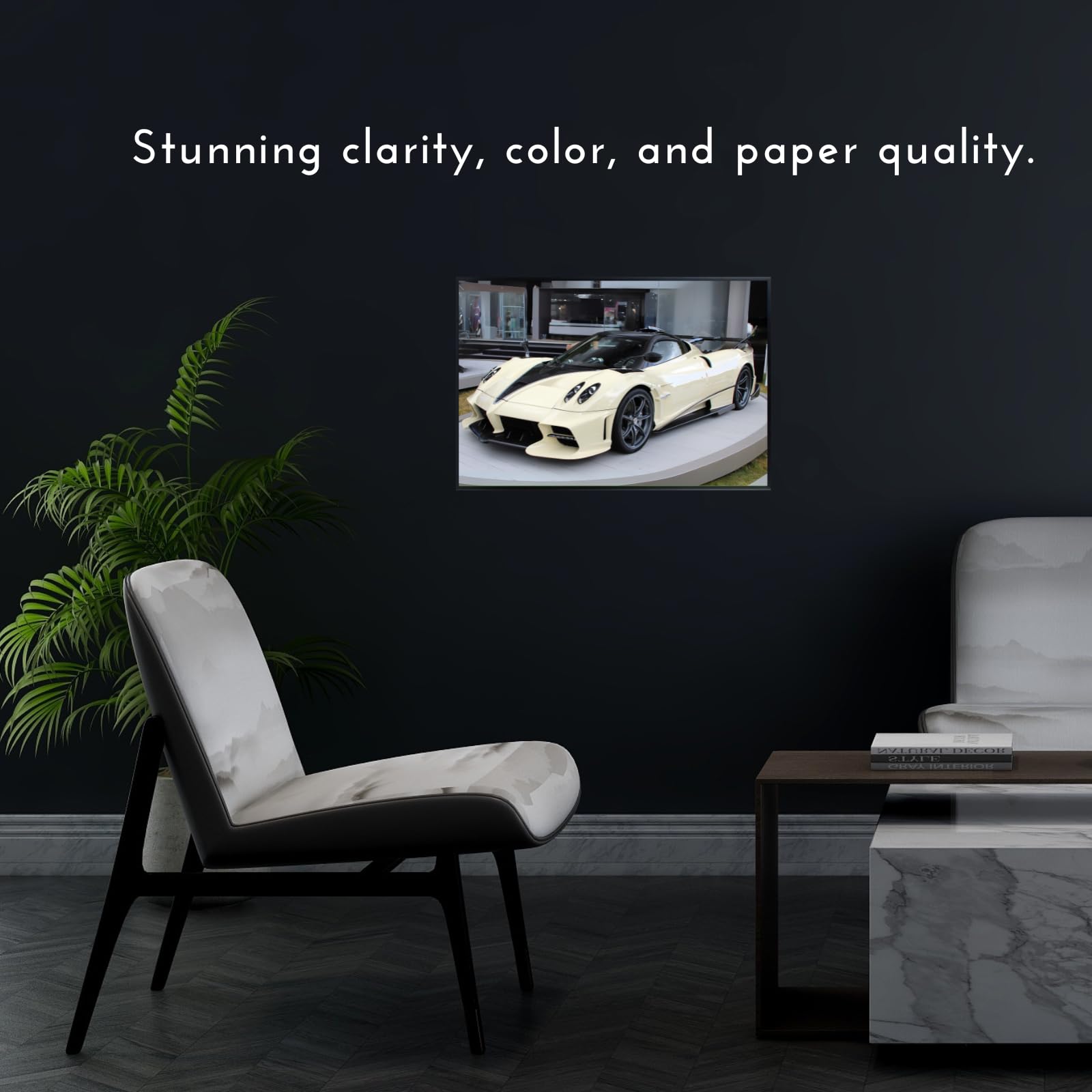 Blessed Posters Pagani Huayra Poster – Exotic Luxury Hypercar Wall Art Print for Garage Office Bedroom Living Room Décor – Automotive Gift