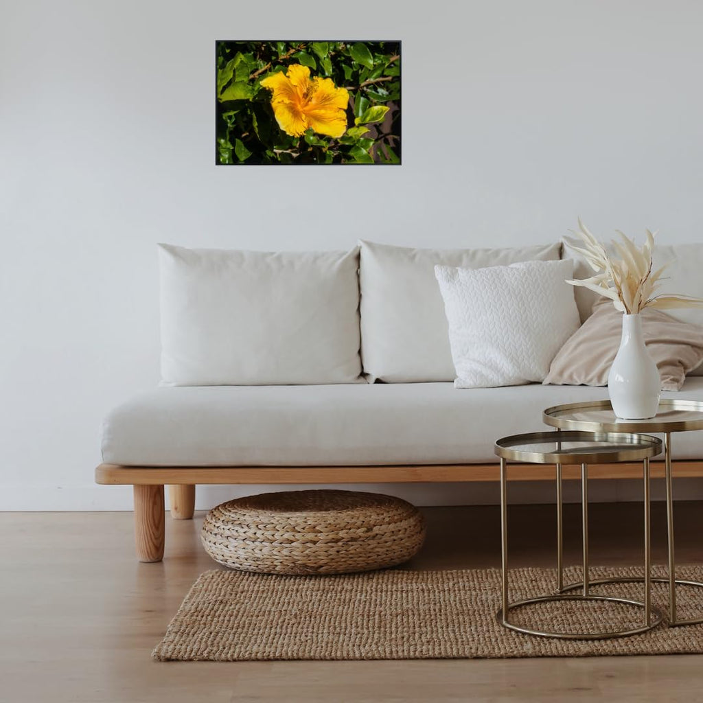 Hibiscus Golden Yellow Wall Art Poster – Tropical Flower Home Decor, Botanical Plant Print, Nature-Inspired Bedroom & Living Room Artwork