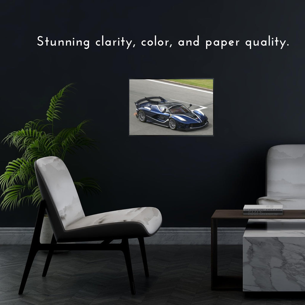 Ferrari LaFerrari Supercar Poster, Italian Hypercar Wall Art for Home or Office - Italian Sports Car Decoration