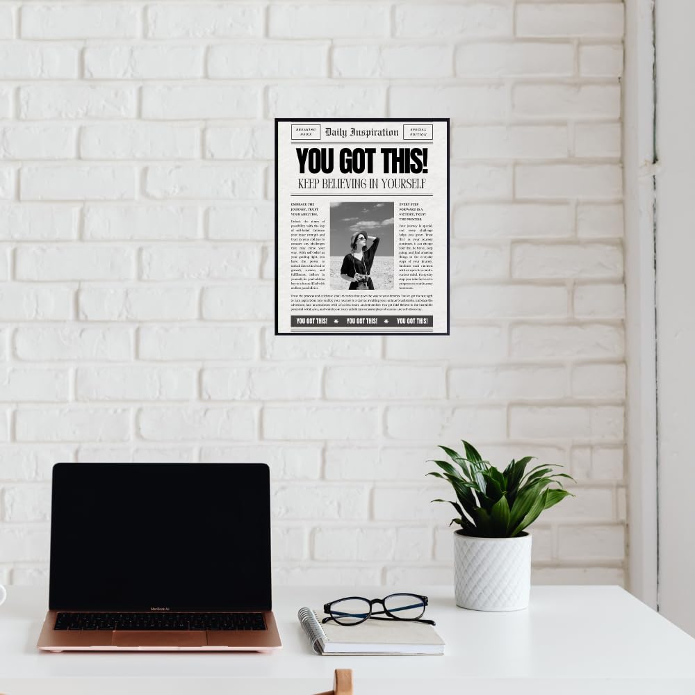 Breaking News You Got This Wall Art Print - Positive Affirmation Poster - Motivational Quote Decor for Bedroom Living Room Office - Inspirational Gifts for Women