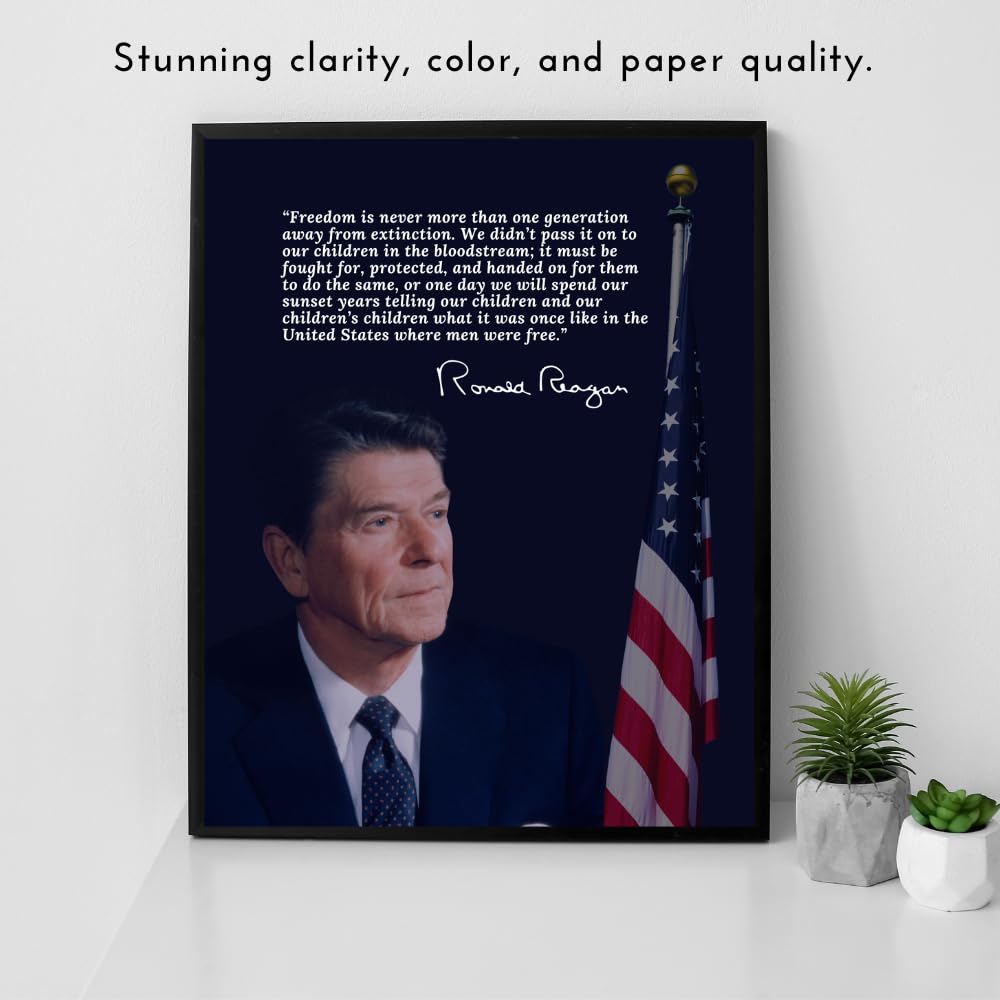 Blessed Ronald Reagan Quote Poster Patriotic Wall Art American Home Decor Inspirational Room Decoration