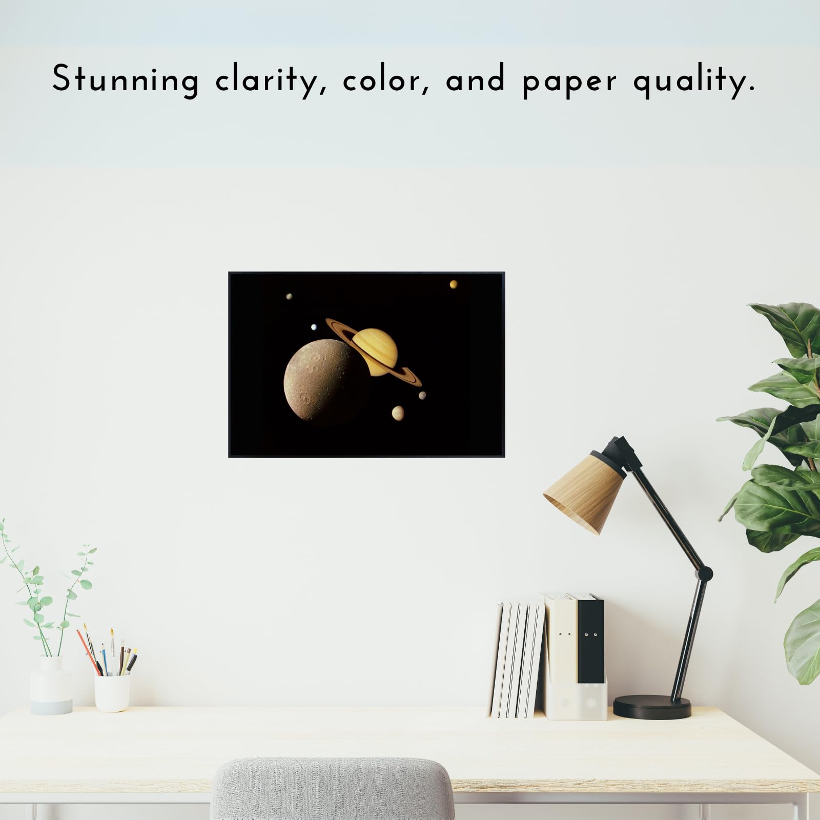 Blessed Posters Saturn System Montage Poster – Night Sky Wall Art Print for Home, Bedroom, Living Room, Office – Space and Astronomy Photography Artwork