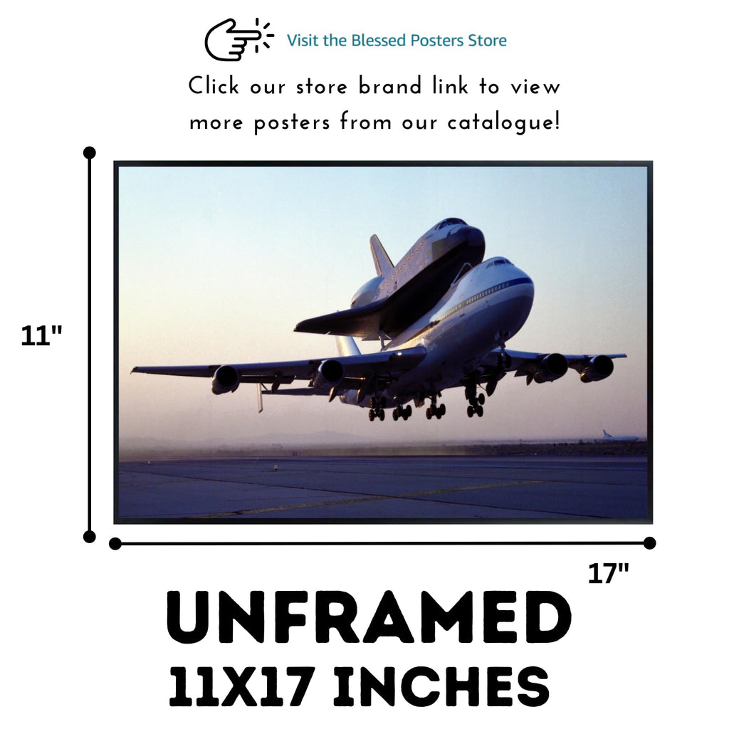 Blessed Posters 747 Shuttle Carrier Aircraft No 911 Poster – Galaxy Wall Art Print for Home Office Bedroom Decor – Space Photography Artwork