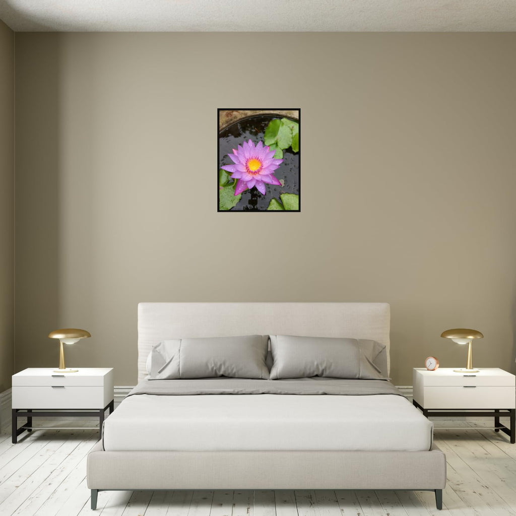 Lotus Flower Wall Art Poster – Serene Botanical Home Decor Print for Living Room, Bedroom, Office, Yoga or Meditation Space