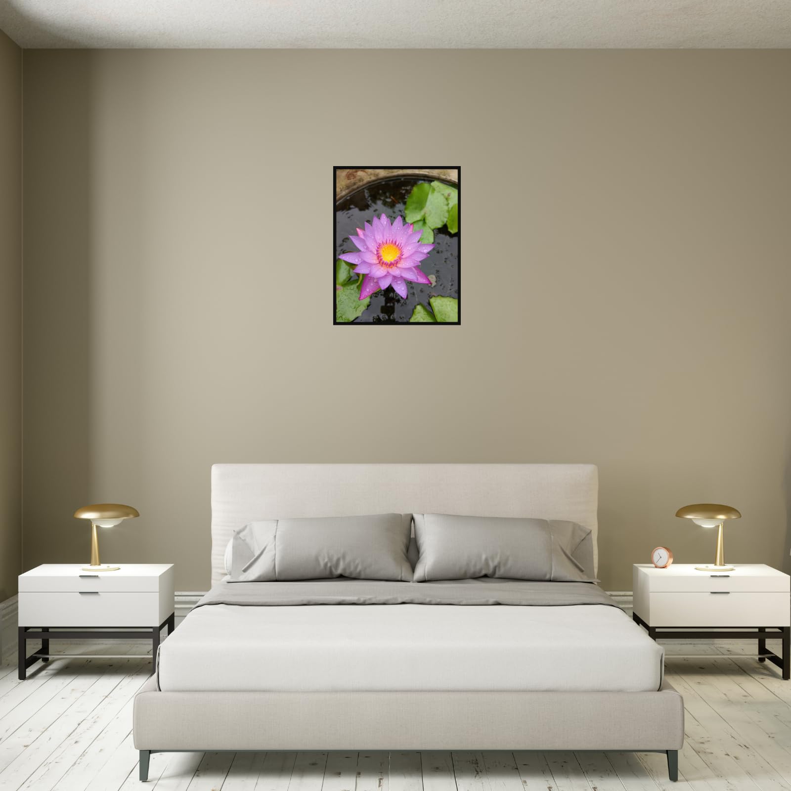 Lotus Flower Wall Art Poster – Serene Botanical Home Decor Print for Living Room, Bedroom, Office, Yoga or Meditation Space