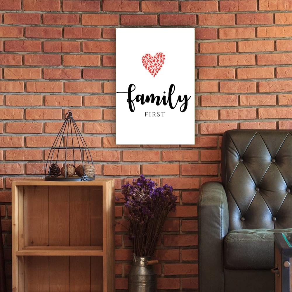 Family Love Wall Art – Heart Poster Print for Bedroom, Kids Room, or Living Room Decor – Family Heart Decoration Sign