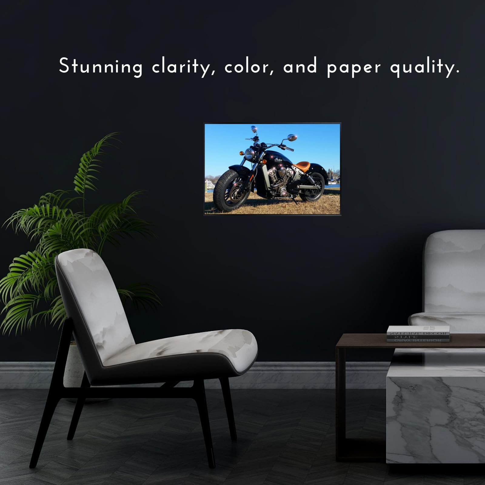 Indian Scout Motorcycle Poster Wall Art Decor for Garage, Office or Man Cave