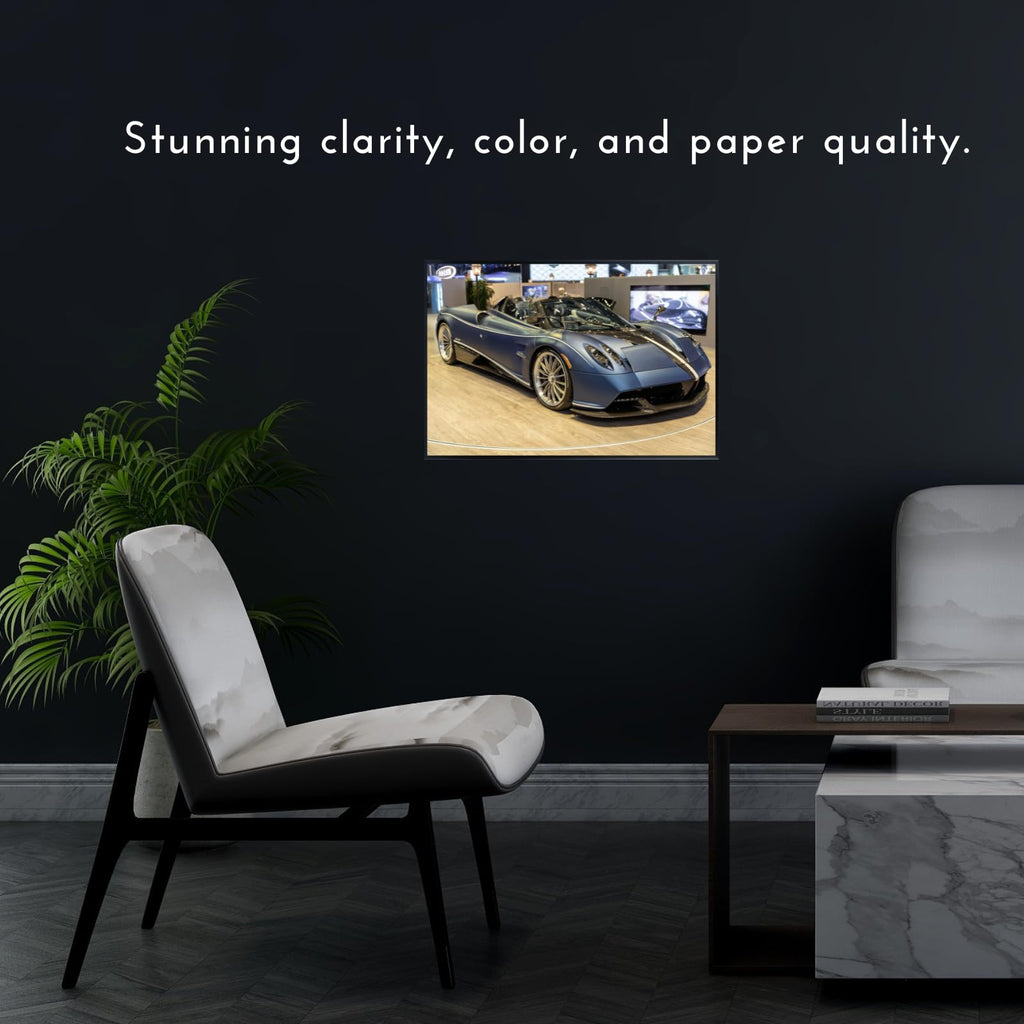 Blessed Posters Pagani Huayra Poster – Exotic Hypercar Wall Art Print for Garage Office Bedroom Living Room Décor – Luxury Car Gift