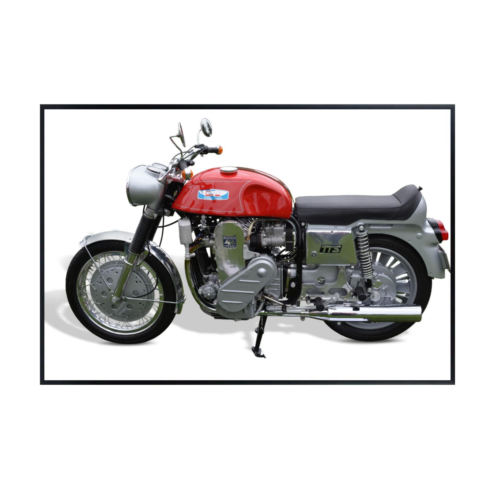 MUNCH TTS 1200 Motorcycle Poster – Vintage Racing Wall Art Print for Garage, Office, or Man Cave
