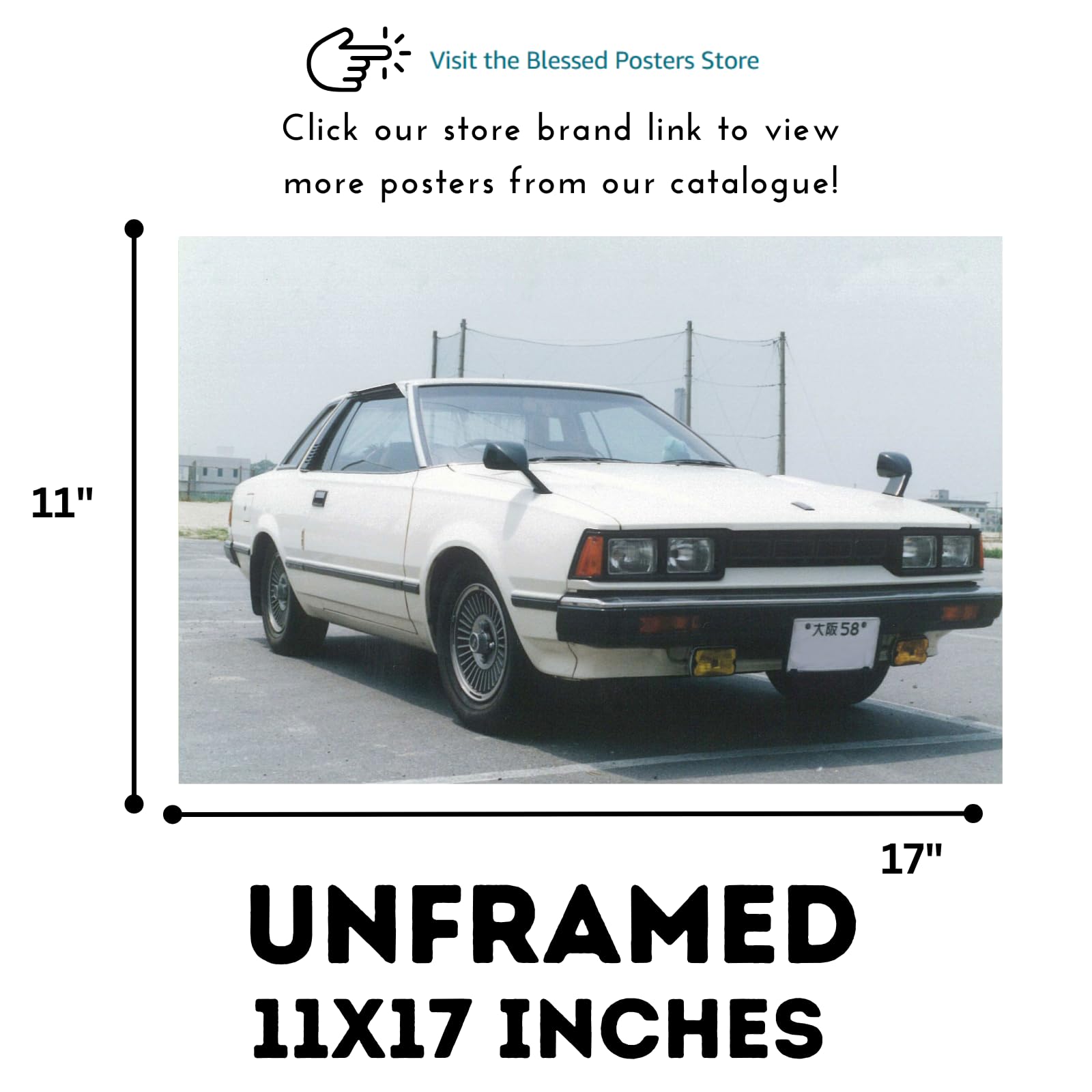 Blessed Posters Nissan Silvia S13 S14 Poster – Classic JDM Drift Car Wall Art for Garage Bedroom Office or Living Room – Retro Japanese Automotive Decor