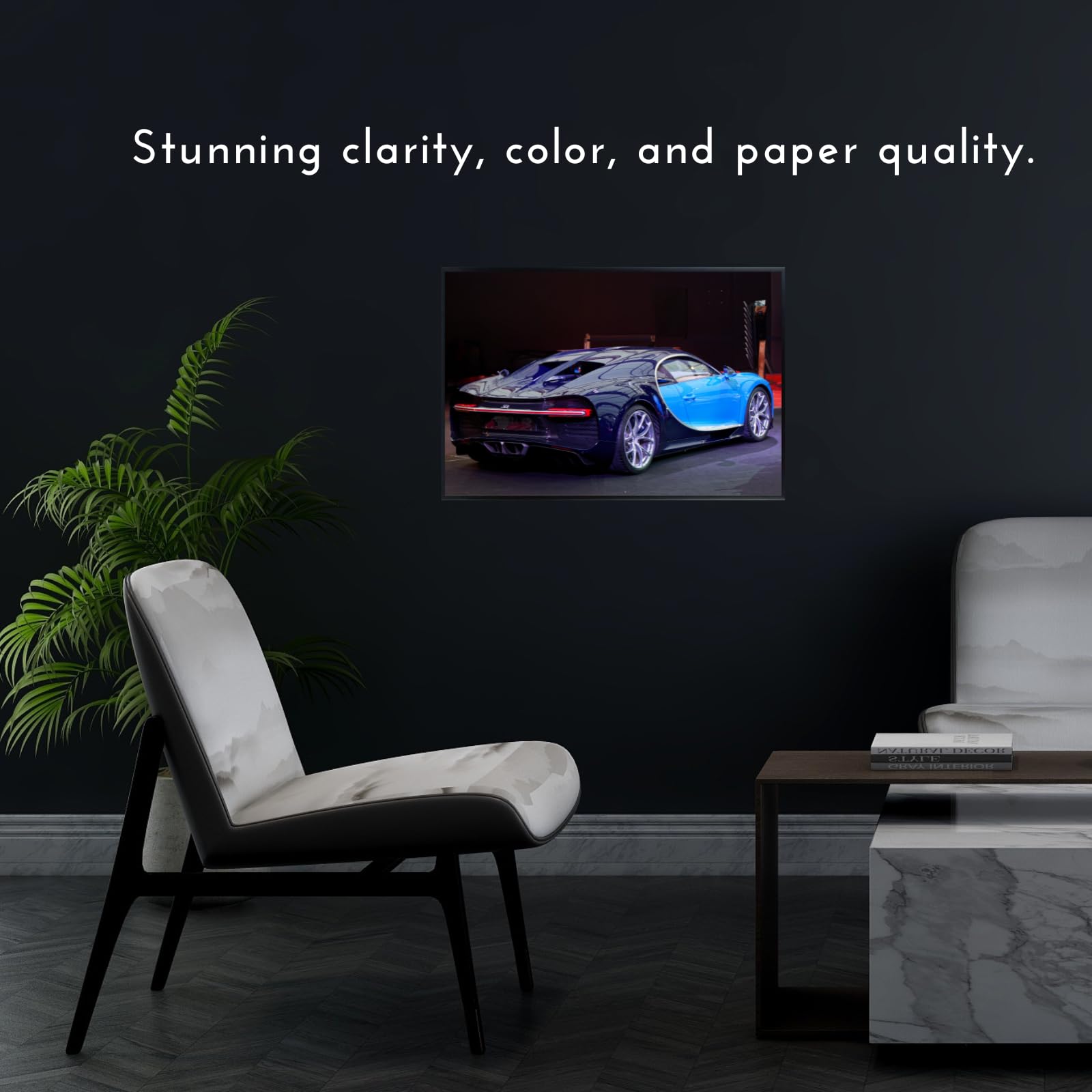 Blessed Posters Bugatti Chiron Poster – Exotic Supercar Wall Art Print, Hypercar Artwork for Garage, Office, and Bedroom Decor