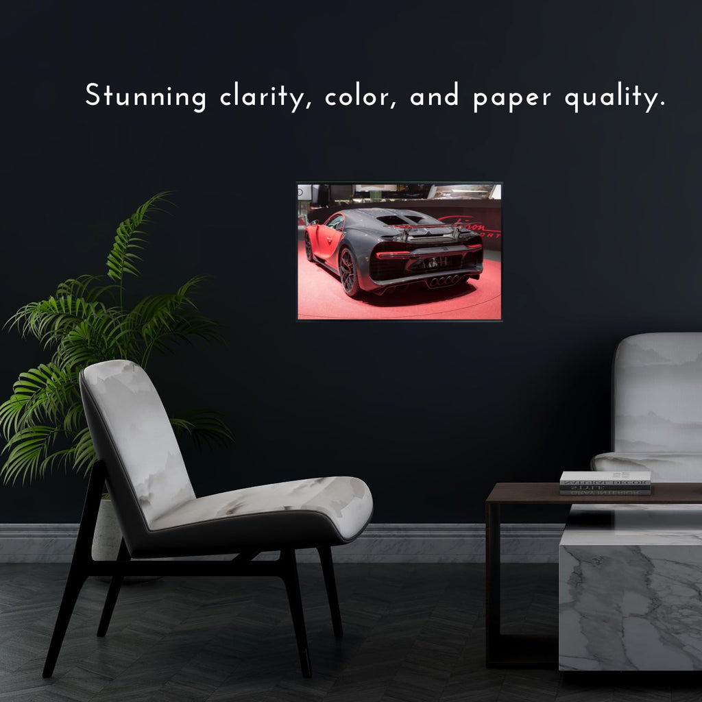 Blessed Posters Bugatti Chiron Wall Art – Modern Hypercar Poster for Garage, Bedroom, or Office – Luxury Supercar Print – Exotic Automotive Decor Gift for Car Enthusiasts