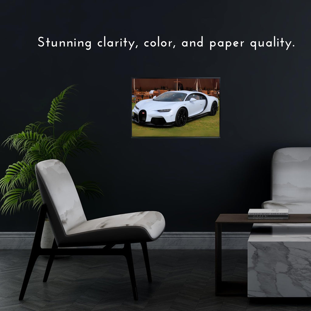 Blessed Posters Bugatti Chiron Wall Art – Modern Supercar Poster for Garage, Bedroom, or Office – Luxury Hypercar Print – Exotic Automotive Decor Gift for Car Collectors