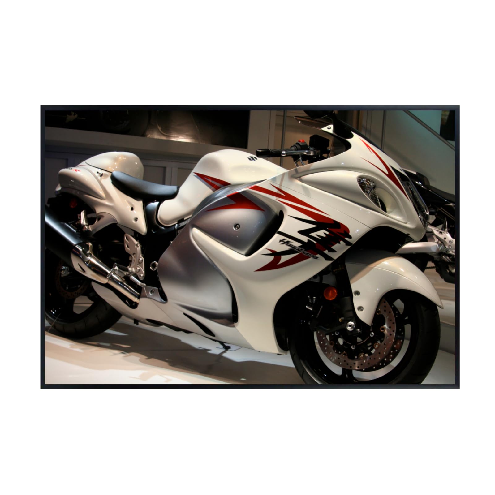 Suzuki Hayabusa Poster - Sport Motorcycle Wall Art for Garage, Home, Office or Living Room