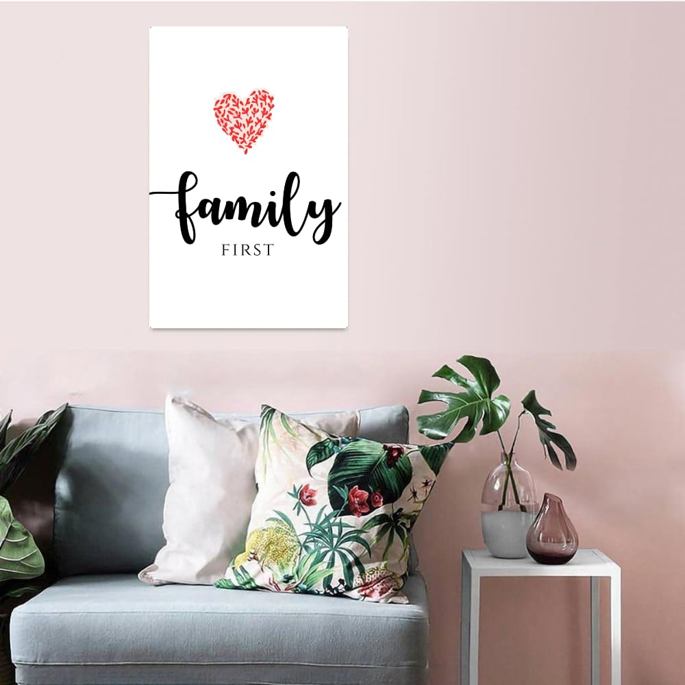 Family Love Wall Art – Heart Poster Print for Bedroom, Kids Room, or Living Room Decor – Family Heart Decoration Sign