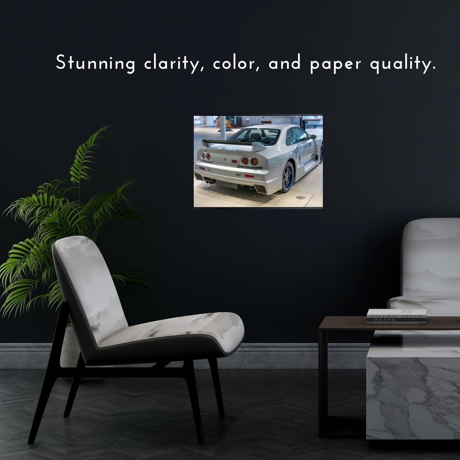 Blessed Posters Nissan R34 GT-R Poster – Japanese Street Racer Wall Art for Garage, Bedroom, Office, or Man Cave – JDM Car Artwork Home Decor