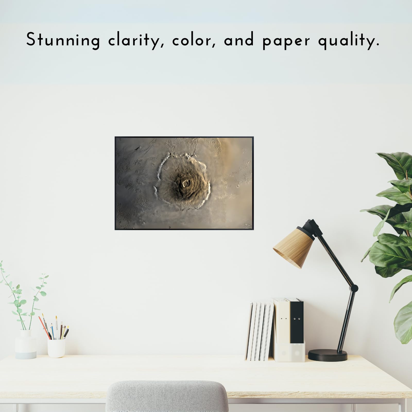Blessed Posters Olympus Mons Poster – Space Wall Art Print of Mars Volcano for Bedroom, Living Room, Office, or Home Decor – Astronomy Galaxy Photography Artwork