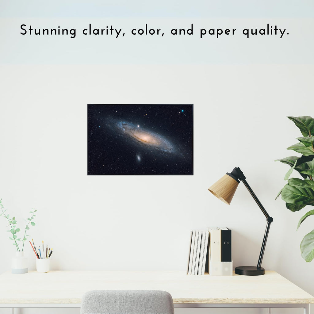 Blessed Posters Andromeda Galaxy Wall Art – Galaxy Night Sky Space Poster for Bedroom, Living Room, Office, or Home Decor – Astronomy Photography Print