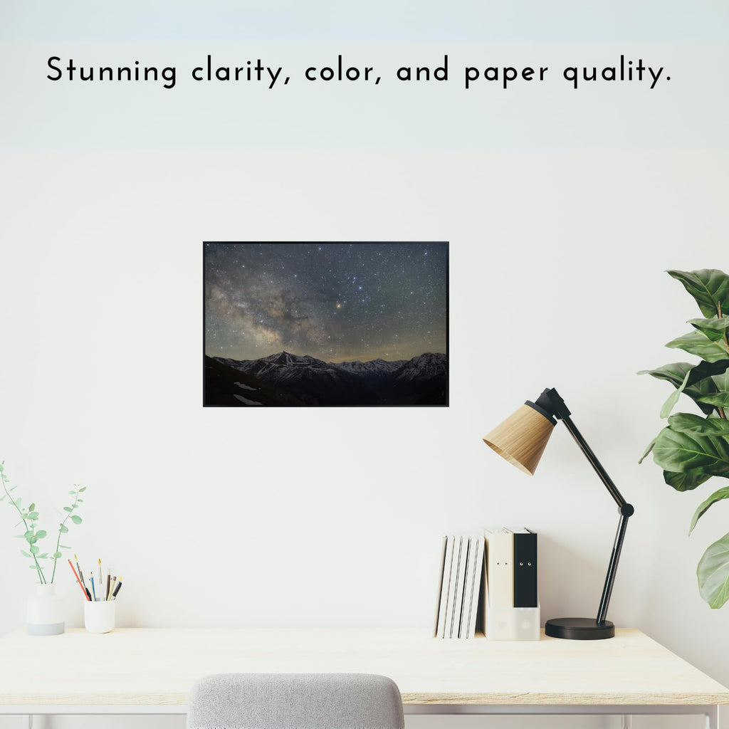 Blessed Posters Milky Way Poster – Galaxy Night Sky Wall Art for Bedroom Living Room Office or Home Decor – Cosmic Space Astronomy Print