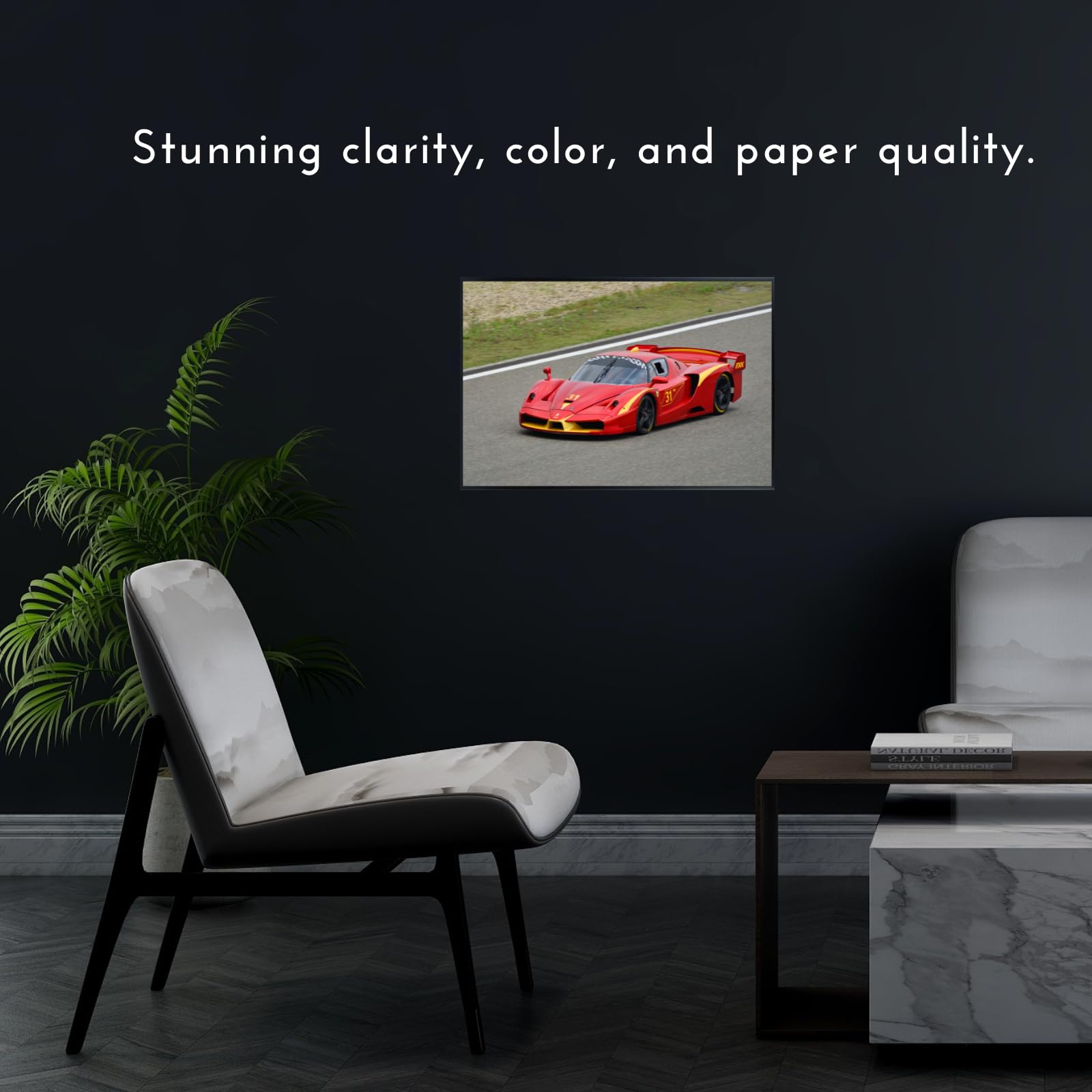 Blessed Posters Ferrari Enzo Poster – Italian Supercar Wall Art Print – Classic Ferrari Racing Car Poster for Garage Office Bedroom Living Room Decor