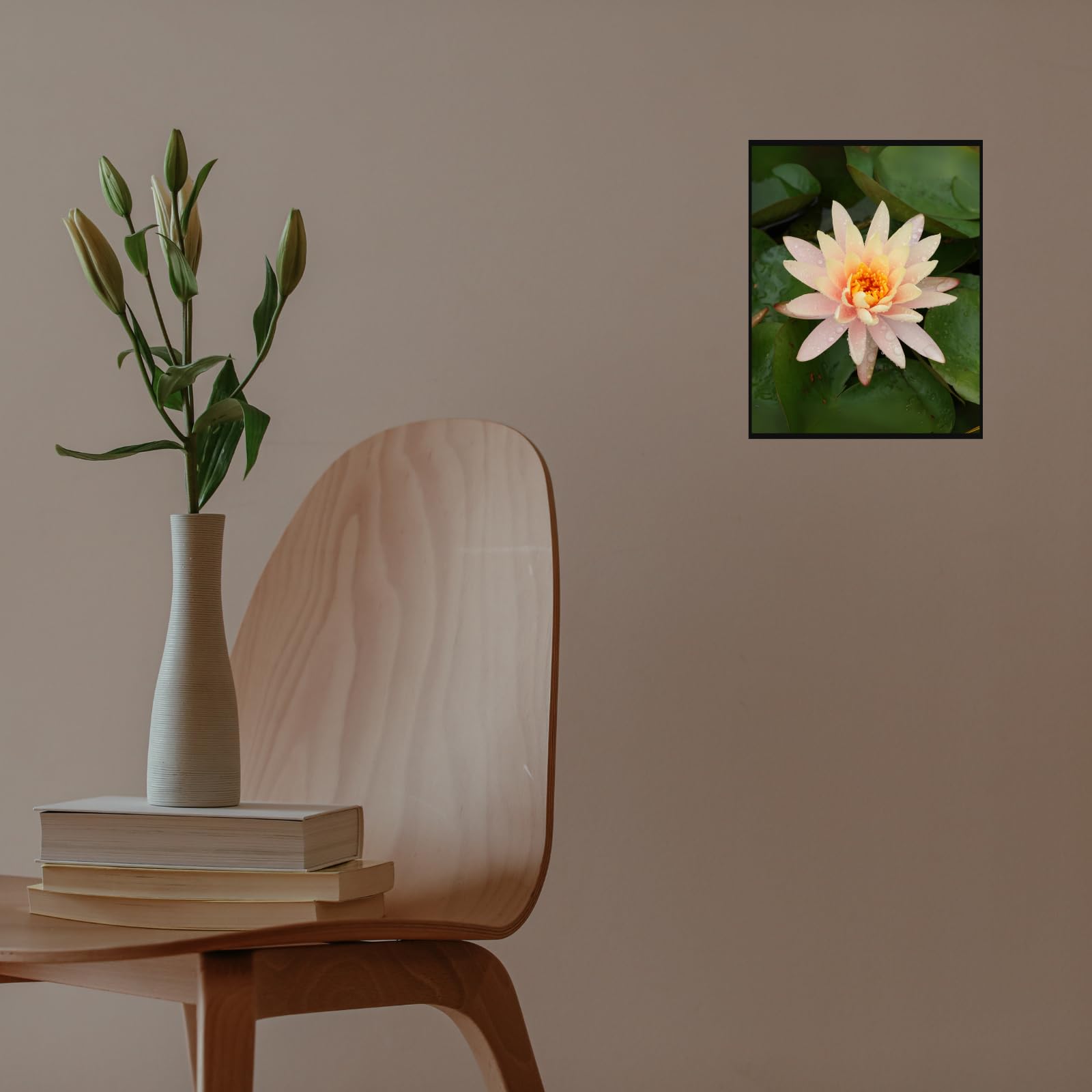 Nymphaea Tetragona Botanical Wall Art Poster – Water Lily Illustration for Home Decor, Floral Print Picture for Living Room
