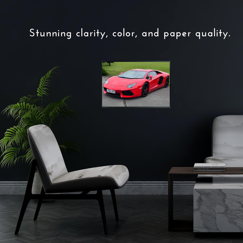 Blessed Posters Lamborghini Aventador SVJ Poster – Exotic Luxury Supercar Wall Art Print for Garage Office Bedroom Living Room Décor – Automotive Gift