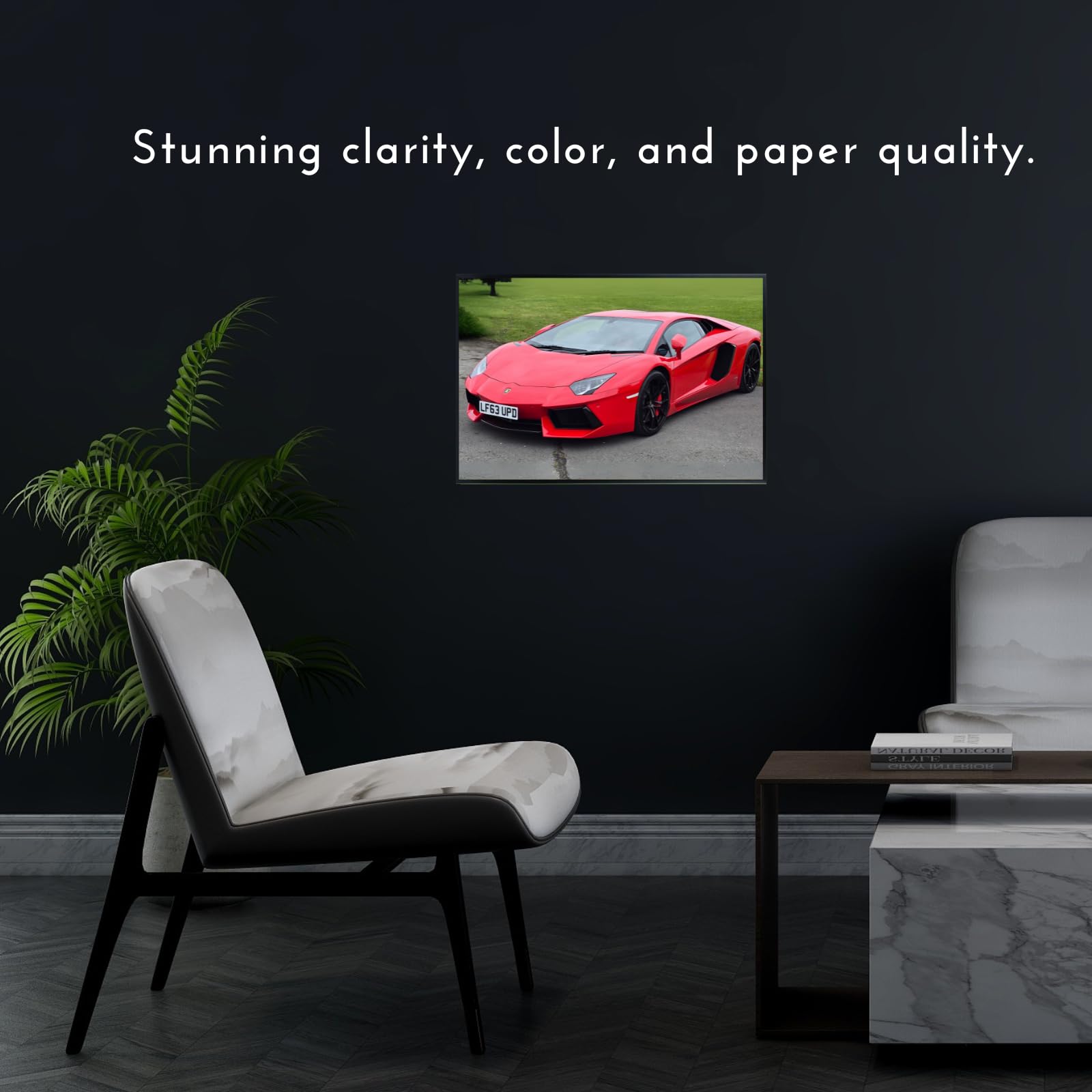 Blessed Posters Lamborghini Aventador SVJ Poster – Exotic Luxury Supercar Wall Art Print for Garage Office Bedroom Living Room Décor – Automotive Gift