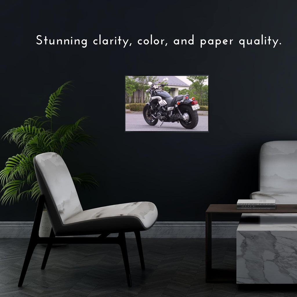 Yamaha VMAX Motorcycle Poster - Power Cruiser Wall Art Print for Rider Garage, Living Room or Man Cave